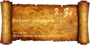 Ketzer Zsigmond névjegykártya